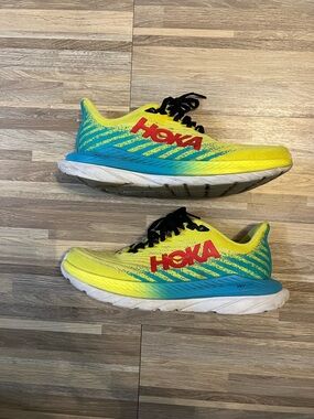 Hoka Yellow, Blue & Red Lightweight Running Sneakers